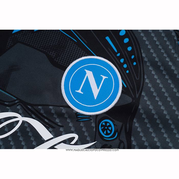 Tuta da Track Napoli 25/26 Manica Corta Nero - Pantaloncini